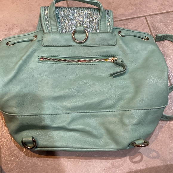 Green shoulder bag with sequins and matching wallet - Picture 6 of 6